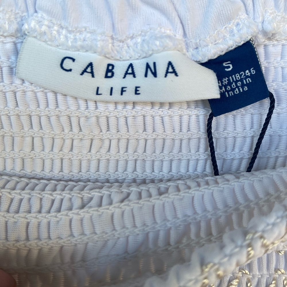 NWT Cabana Life White Embroidered Off The Shoulder Dress S - Picture 5 of 10